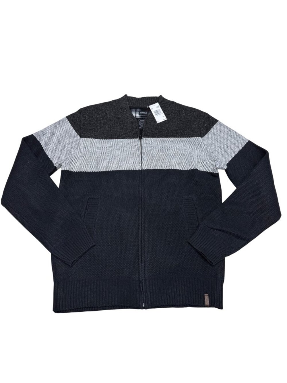 Buffalo David Bitton Men's Fleece Lined Full Zip Sweater Cardigan, Size L NWT